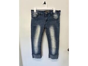 Y2K Angels Jeans Girls Size 13 Blue Denim Cuffed Jeans